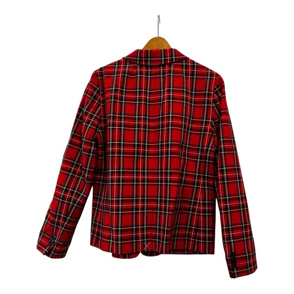 J-crew tartan Plaid Red Women's blazer -nwt - Picture 3 of 6